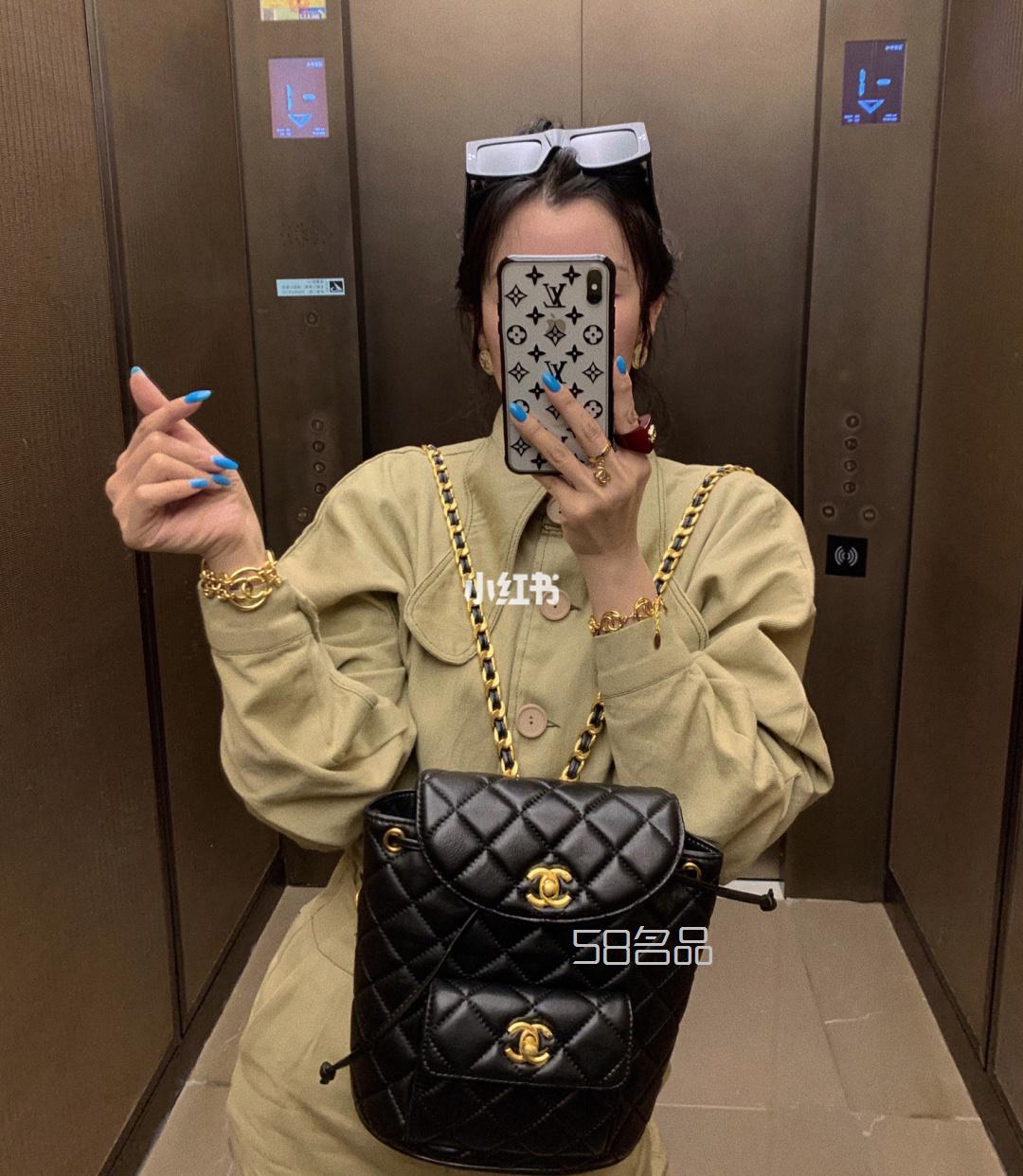 香奈儿保龄球包中古双肩包Lv老花肯豆双肩包,lv最新箱包广告大片