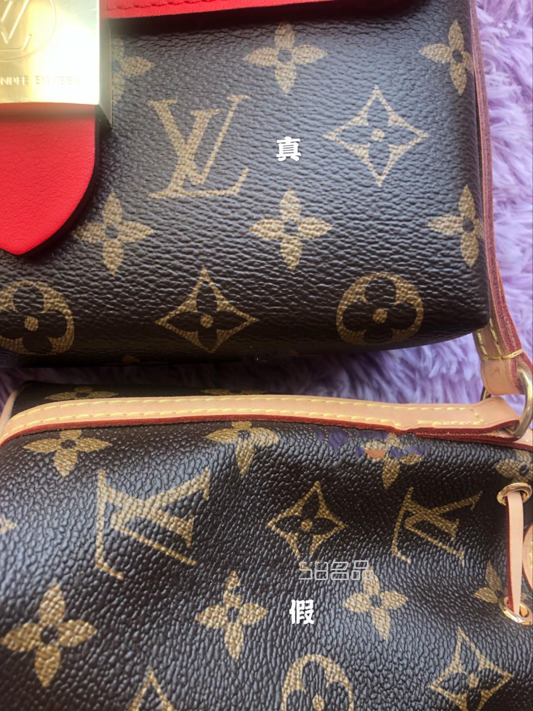 背着我的lv锁头包春游去～附带lv真假对比图,lv neverfull编号sf