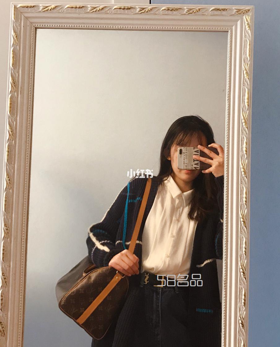 LV speedy30老花包上身图,妈妈淘汰下来的包,lv子母包系带